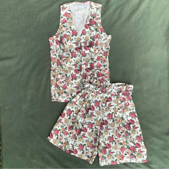 Vintage Vest/Shorts Set (Rampage) - Picture 1 of 14